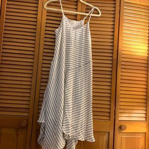 asymmetrical flowing striped dress